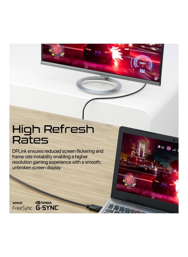 PROMATE Display Port Cable With HD 8K 60Hz Display 32.4Gbps Bandwidth And 1.2 Meter Slim Cable Black Black  - Image 4
