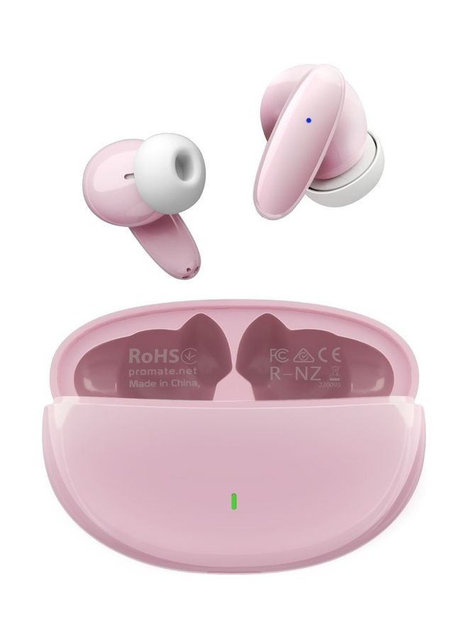 PROMATE True Wireless Earbuds with Bluetooth v5.3, Mic, IPX5 Water Resistance and Auto Pairing Lush Pink  - Image 1