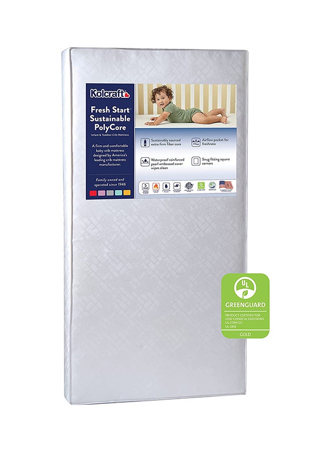 Kolcraft Fresh Start Polyfoam Crib Mattress - White Windsor - Image 1