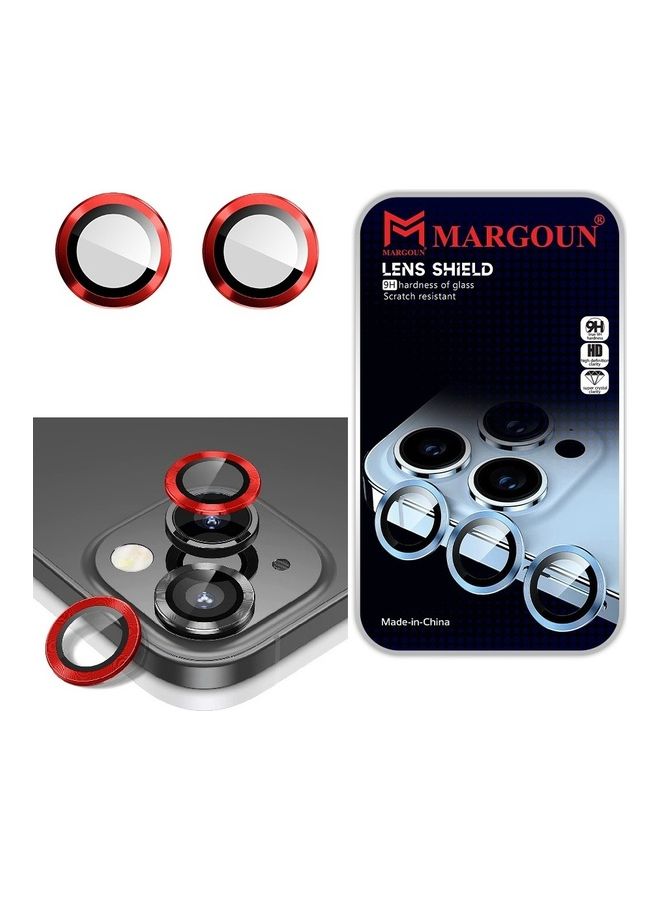 MARGOUN Camera Lens Protector 9H Tempered Glass Scratch Resistant HD Lens Shield For Apple iPhone 14 Red - Image 1