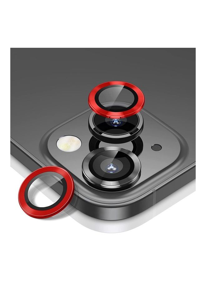 MARGOUN Camera Lens Protector 9H Tempered Glass Scratch Resistant HD Lens Shield For Apple iPhone 14 Red - Image 2