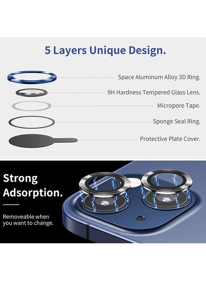 MARGOUN Camera Lens Protector 9H Tempered Glass Scratch Resistant HD Lens Shield For Apple iPhone 14 Plus Grey  - Image 5