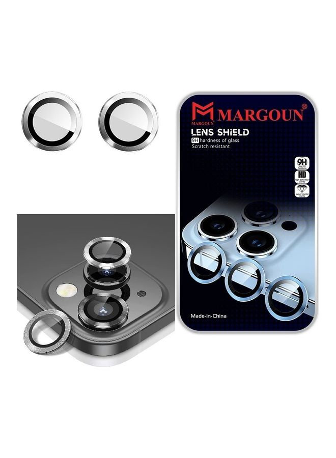 MARGOUN Camera Lens Protector 9H Tempered Glass Scratch Resistant HD Lens Shield For Apple iPhone 14 Silver - Image 1