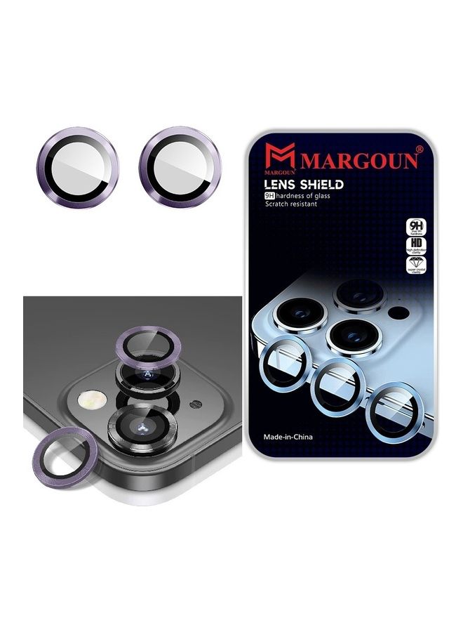 MARGOUN Camera Lens Protector 9H Tempered Glass Scratch Resistant HD Lens Shield For Apple iPhone 14 Plus Purple  - Image 1