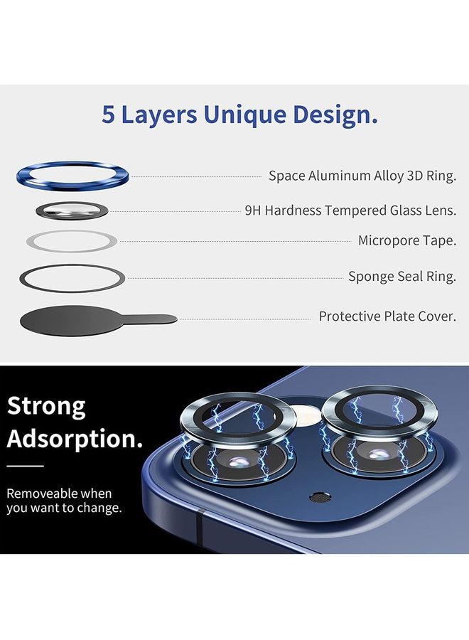 MARGOUN Camera Lens Protector 9H Tempered Glass Scratch Resistant HD Lens Shield For Apple iPhone 14 Plus Siera Blue  - Image 5