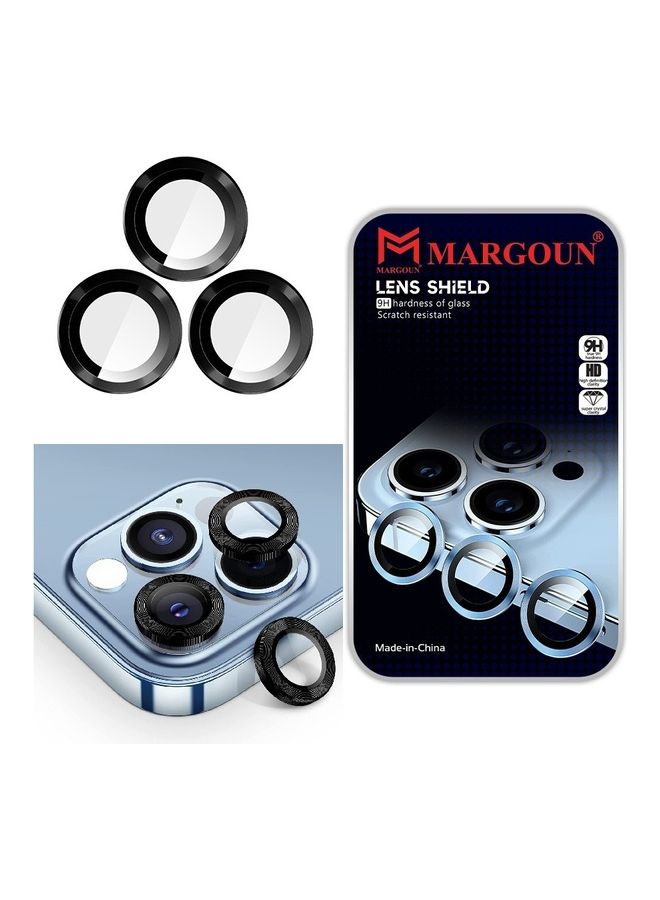 MARGOUN iPhone 14 Pro Camera Lens Shield Protector 9H Tempered Glass Scratch Resistant HD Lens Shield Black - Image 1