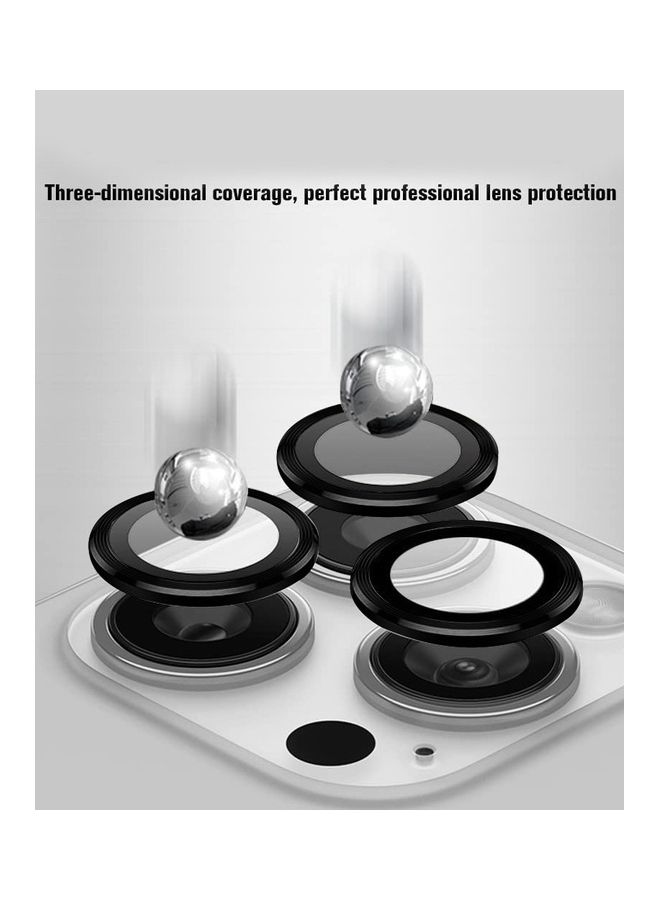 MARGOUN iPhone 14 Pro Camera Lens Shield Protector 9H Tempered Glass Scratch Resistant HD Lens Shield Black - Image 3