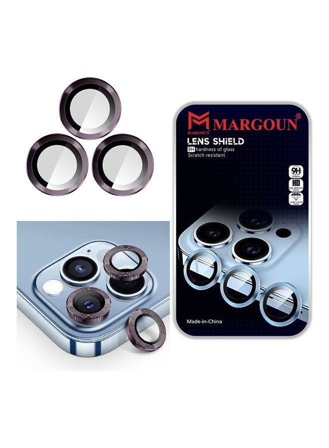MARGOUN iPhone 14 Pro Camera Lens Shield Protector 9H Tempered Glass Scratch Resistant HD Lens Shield Purple - Image 1