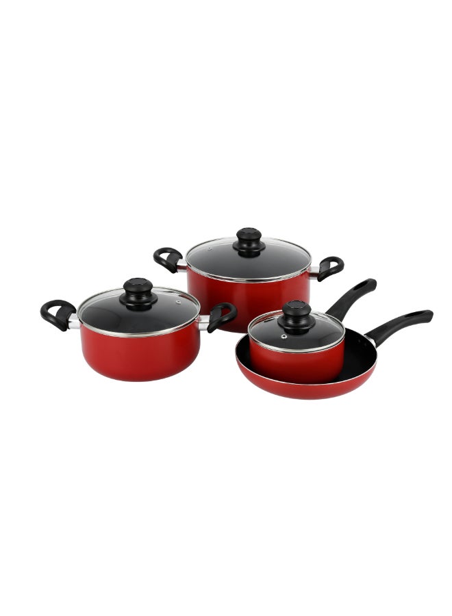 Pentola - 7 Piece Non Stick Cookware Set Red 20x9cm - Image 1