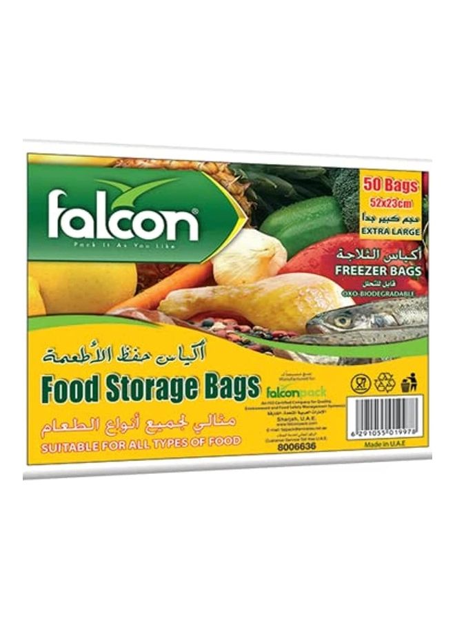 فالكون 50 Piece Extra Large Food Storage Bags Multicolour 52 X 23cm  - Image 1