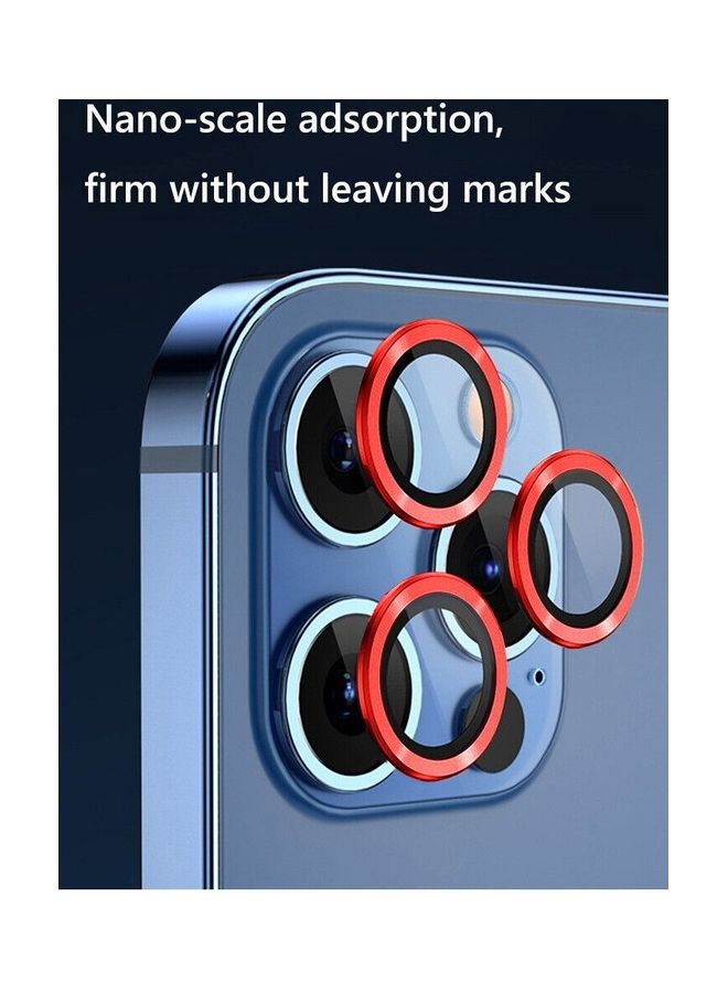 MARGOUN iPhone 14 Pro Max Camera Lens Shield Protector 9H Tempered Glass Scratch Resistant HD Lens Shield Red - Image 2