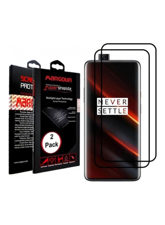MARGOUN OnePlus 7T Pro 5G McLaren Screen Protector 9H Temped Glass Anti-Scratch Full Coverage Film Clear/Black - Image 1