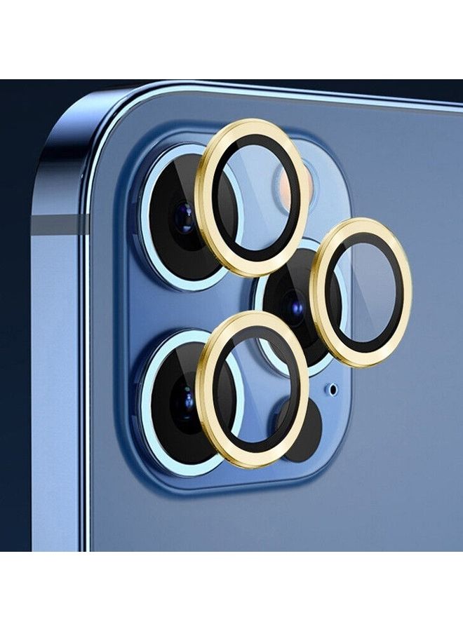 MARGOUN iPhone 14 Pro Camera Lens Shield Protector 9H Tempered Glass Scratch Resistant HD Lens Shield Gold - Image 2