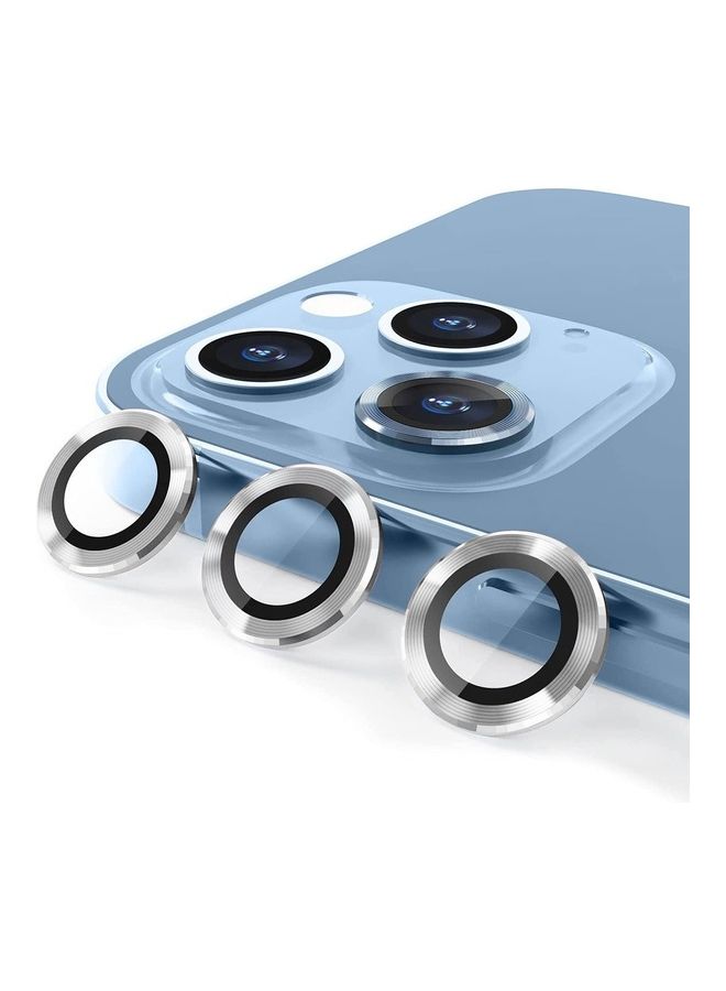 MARGOUN iPhone 14 Pro Max Camera Lens Shield Protector 9H Tempered Glass Scratch Resistant HD Lens Shield Silver - Image 4