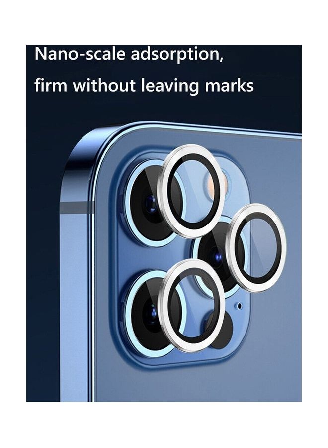 MARGOUN iPhone 14 Pro Max Camera Lens Shield Protector 9H Tempered Glass Scratch Resistant HD Lens Shield Silver - Image 2