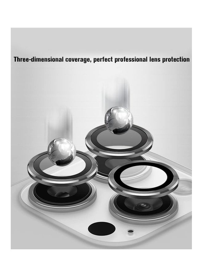 MARGOUN iPhone 14 Pro Max Camera Lens Shield Protector 9H Tempered Glass Scratch Resistant HD Lens Shield Grey - Image 3