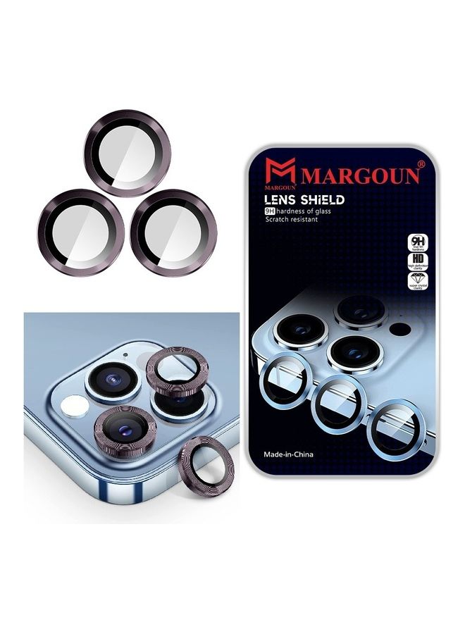 MARGOUN iPhone 14 Pro Max Camera Lens Shield Protector 9H Tempered Glass Scratch Resistant HD Lens Shield Purple - Image 1
