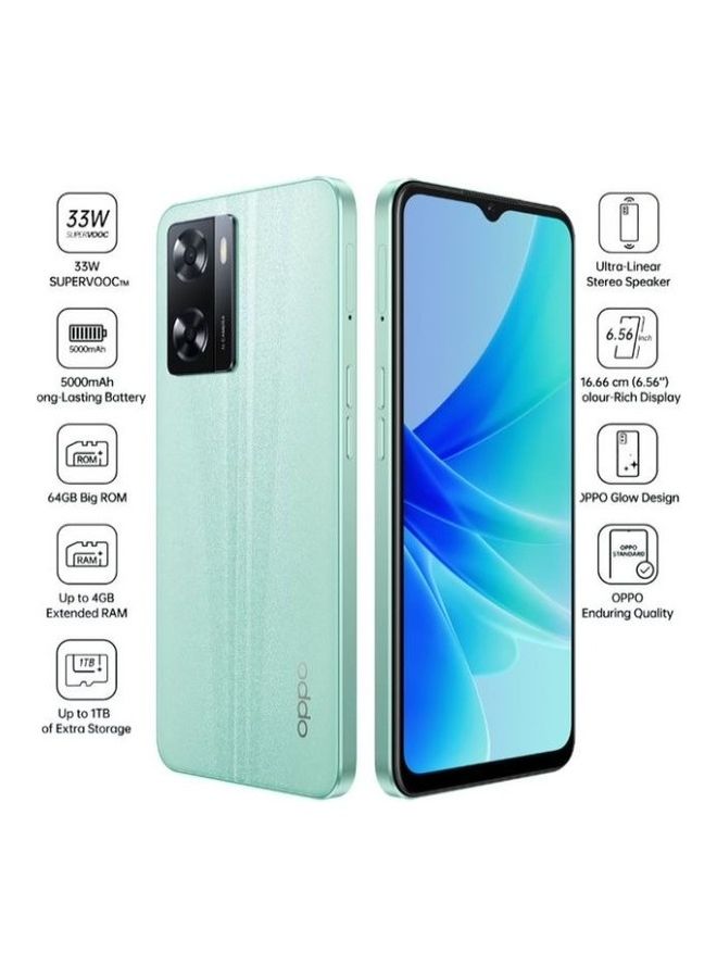 OPPO - A57 Dual Sim Glowing Green 4GB RAM 64GB 4G-Middle East Version - Image 1