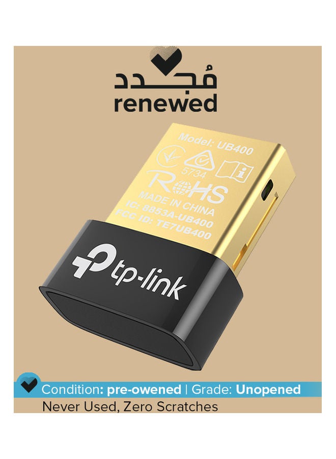 تي بي لينك متجدد - محول بلوتوث USB UB400 للكمبيوتر الشخصي، جهاز استقبال دونجل بلوتوث 4.0 يدعم Windows 10/8.1/8/7/XP لسطح المكتب، والكمبيوتر المحمول، والماوس، ولوحة المفاتيح، والطابعات، وسماعات الرأس، ومكبرات الصوت، وPS4/5، وأجهزة تحكم Xbox - Image 1
