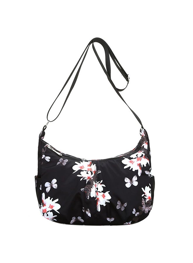 Letter Flower Patterned Zipper Shoulder Baby's Diaper Bag - Image 1