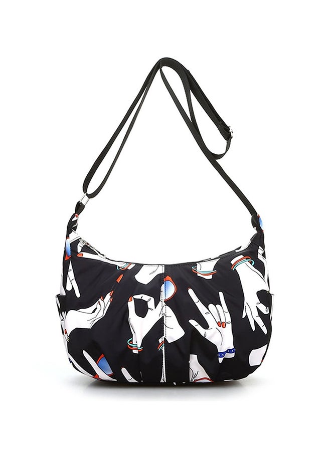 Letter Flower Patterned Zipper Shoulder Baby's Diaper Bag - Image 2