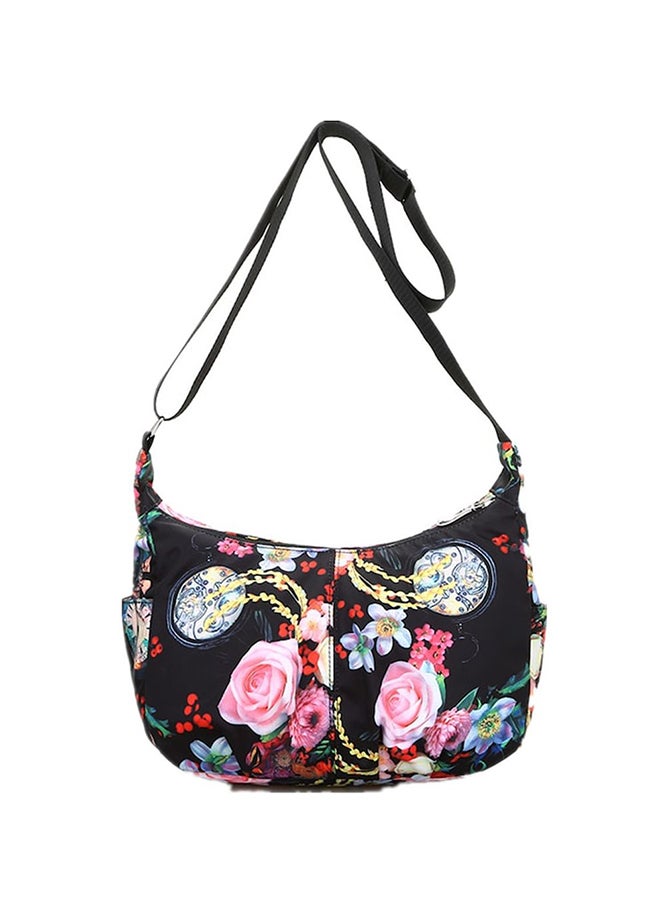 Letter Flower Patterned Zipper Shoulder Baby's Diaper Bag - Image 3