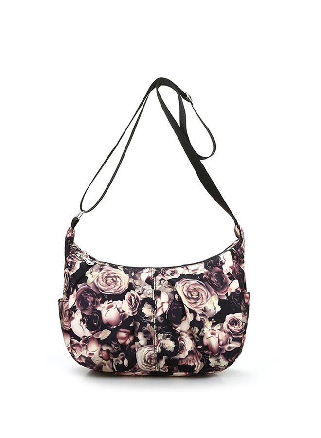 Letter Flower Patterned Zipper Shoulder Baby's Diaper Bag - Image 4