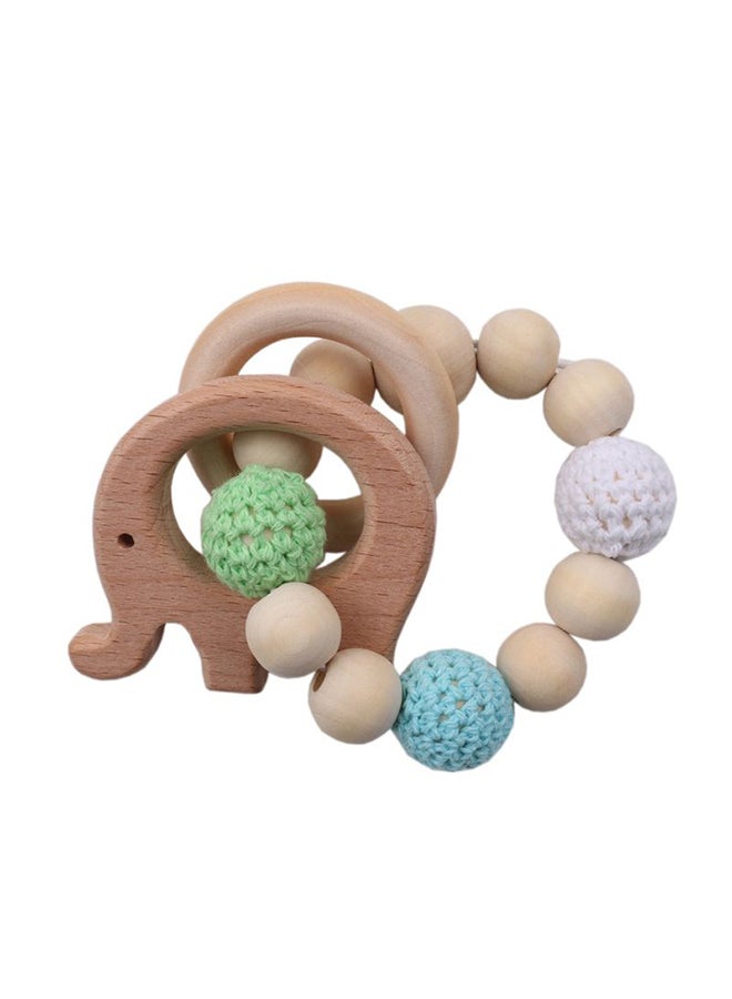 1-Piece Safe Beech Wooden Teething Bracelet Unicorn Animal Chew Toy  - Image 1