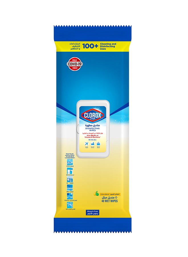 Clorox Disinfecting Wipes Citrus Blend 40 Wipes Multicolour 