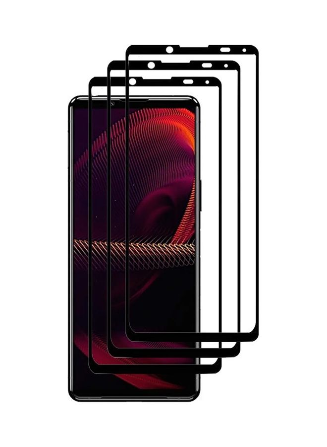 MARGOUN 3 Pack For Sony Xperia 5 III Screen Protector Anti-Scratch Tempered Glass Clear 3D HD Edge to Edge Full Coverage 9H Case Friendly Film For Sony Xperia 5 III  6.1 Inch Clear/Black - Image 2