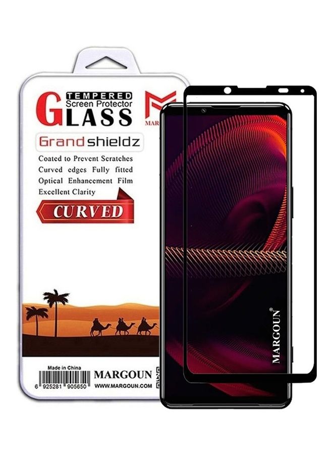 MARGOUN Anti-Scratch Tempered Glass Clear 3D HD Edge to Edge Full Coverage 9H Case Friendly Film Screen Protector For Sony Xperia 5 III 6.1 inch Clear/Black - Image 1