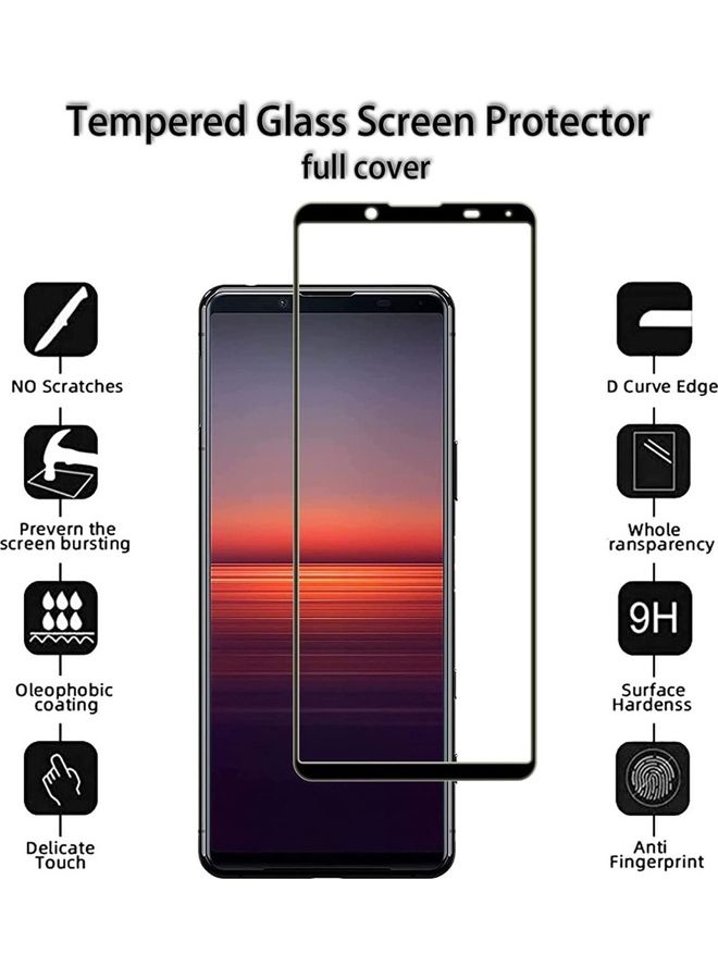 MARGOUN Anti-Scratch Tempered Glass Clear 3D HD Edge to Edge Full Coverage 9H Case Friendly Film Screen Protector For Sony Xperia 5 III 6.1 inch Clear/Black - Image 3