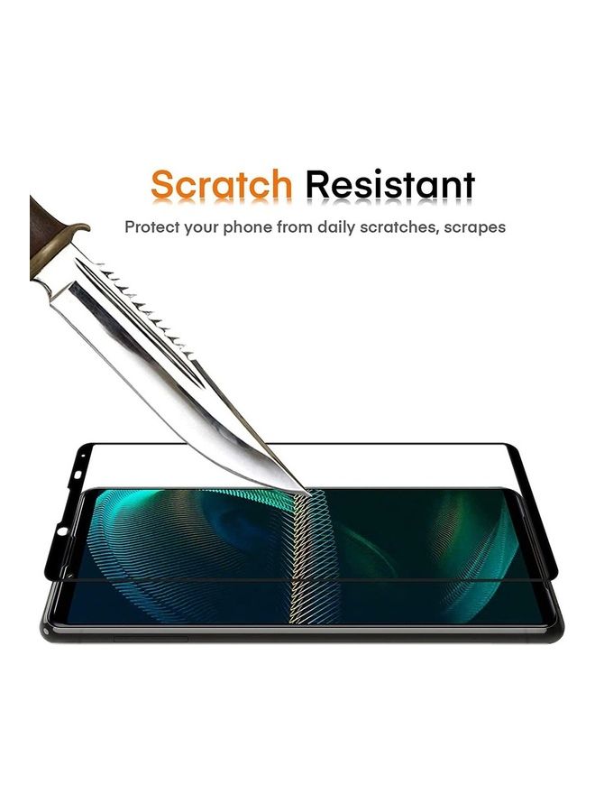 مارجون 2 حزمة من الزجاج المقسى المضاد للخدش شفاف ثلاثي الأبعاد عالي الدقة من الحافة إلى الحافة تغطية كاملة 9H واقي شاشة فيلم صديق لسوني Xperia 5 III 6.1 بوصة - Image 4