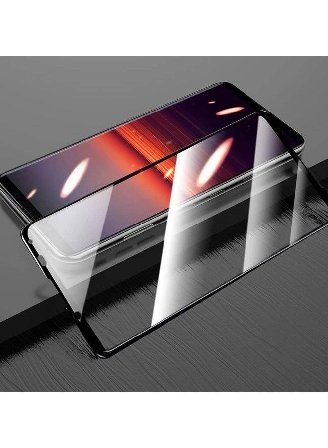 MARGOUN Anti-Scratch Tempered Glass Clear 3D HD Edge to Edge Full Coverage 9H Case Friendly Film Screen Protector For Sony Xperia 5 III 6.1 inch Clear/Black - Image 4