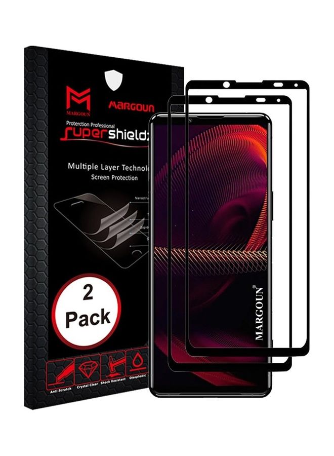 مارجون 2 حزمة من الزجاج المقسى المضاد للخدش شفاف ثلاثي الأبعاد عالي الدقة من الحافة إلى الحافة تغطية كاملة 9H واقي شاشة فيلم صديق لسوني Xperia 5 III 6.1 بوصة - Image 1