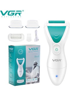 VGR Electric Feet Callus Removers Rechargeable, Portable Electronic Foot File Pedicure Tools, Electric Callus Remover Kit, Professional Pedi Feet Care for Dead, Hard Cracked Dry Skin Green 15 x 6 x 3.5cm  - Image 1