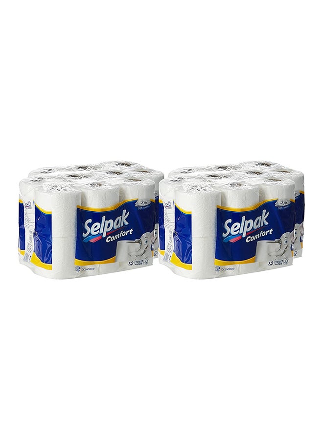 Selpak Comfort Toilet Paper 150 Sheets x 2Ply, Pack of 48 Rolls  - Image 1