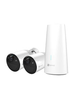 EZVIZ 2-Piece Wireless Home Security Camera With 365 Days Battery Life White  - Image 1