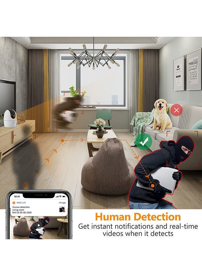 IMOU - 4MP QHD 360 Degree Security Camera - Up to 256GB SD Card, WiFi & Ethernet Connection, Privacy Mode, Alexa Google Assistant, Human Detection, 2-Way Audio, Night Vision, Ranger2 4MP - Image 1
