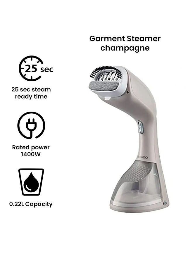 Handheld Portable Garment Steamer with Cloth & Lint Brush, Korean Technology 220.0 ml 1400.0 W DGS8280C Champagne