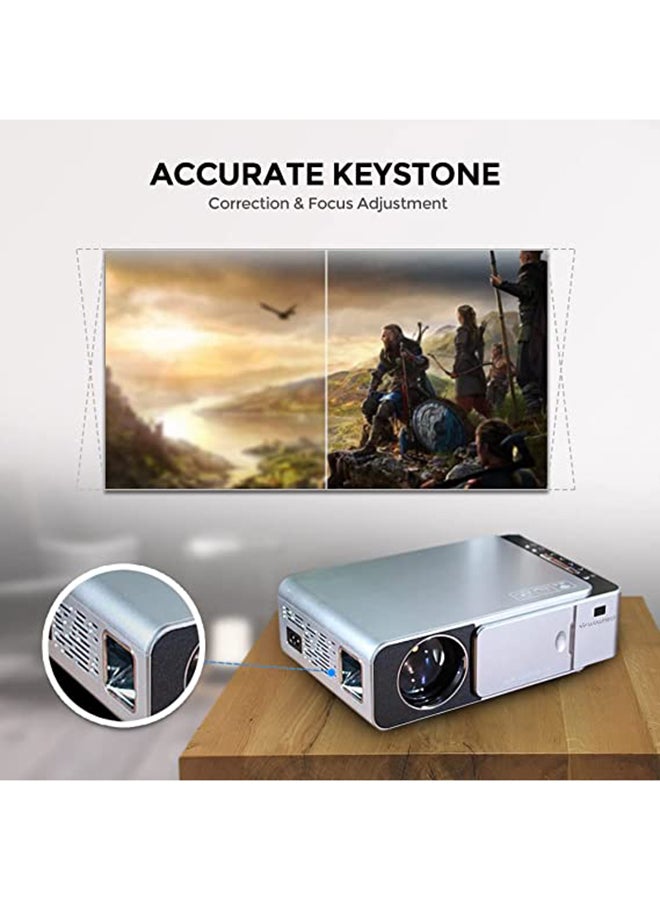 Wownect - Android 3500 Lumens/Screen Size Upto 120 Inch For Small/Big Room Native Res 720P Download Apps Bluetooth Wifi Home Theater Portable Projectors With Hdmi/Usb/Av Ports 89 Silver - Image 1