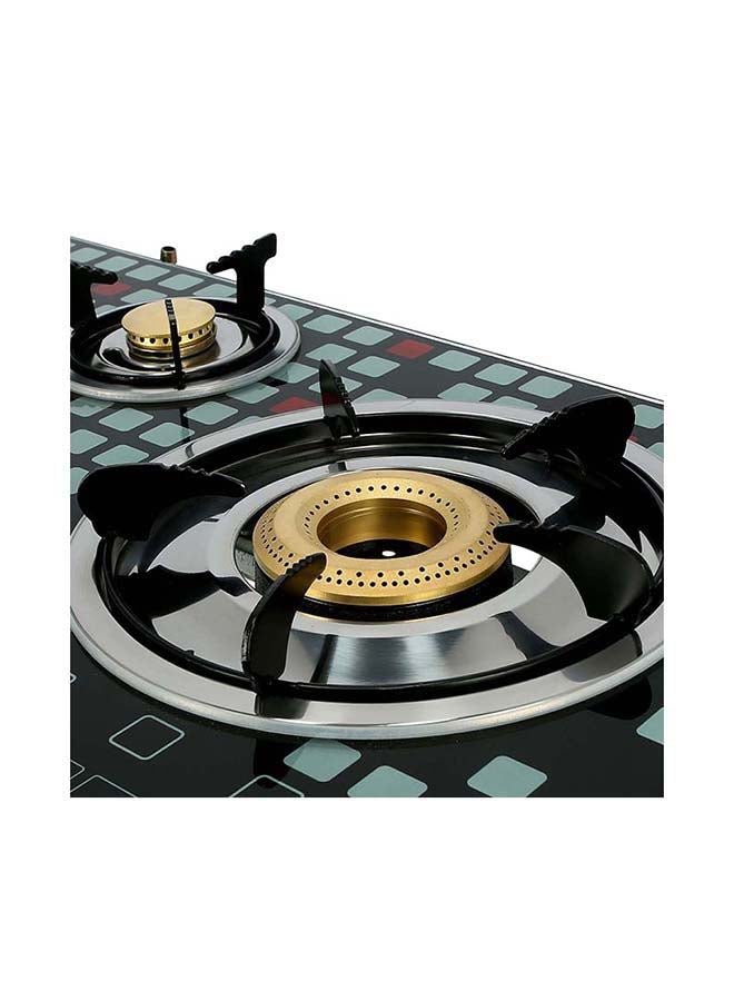 Olsenmark - Triple Burner Gas Stove with Tempered Glass Top, Auto Ignition, Cast Iron Burners and Stainless Steel Drip Pan OMK2224 Black/Silver - Image 1