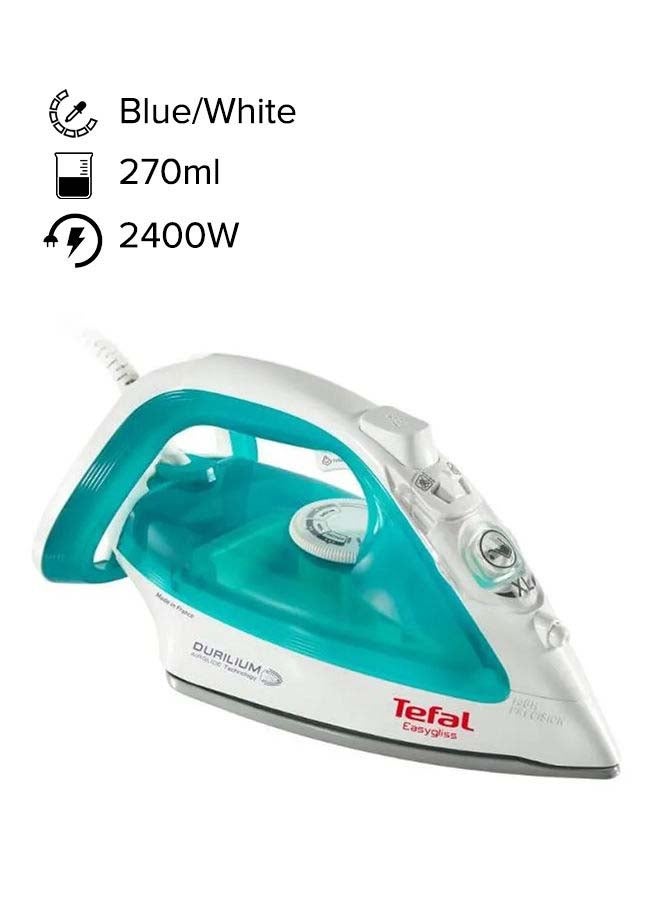 Tefal Easygliss Electric Steam Iron 270 ml 2400 W FV3951M0 Blue/White - Image 1