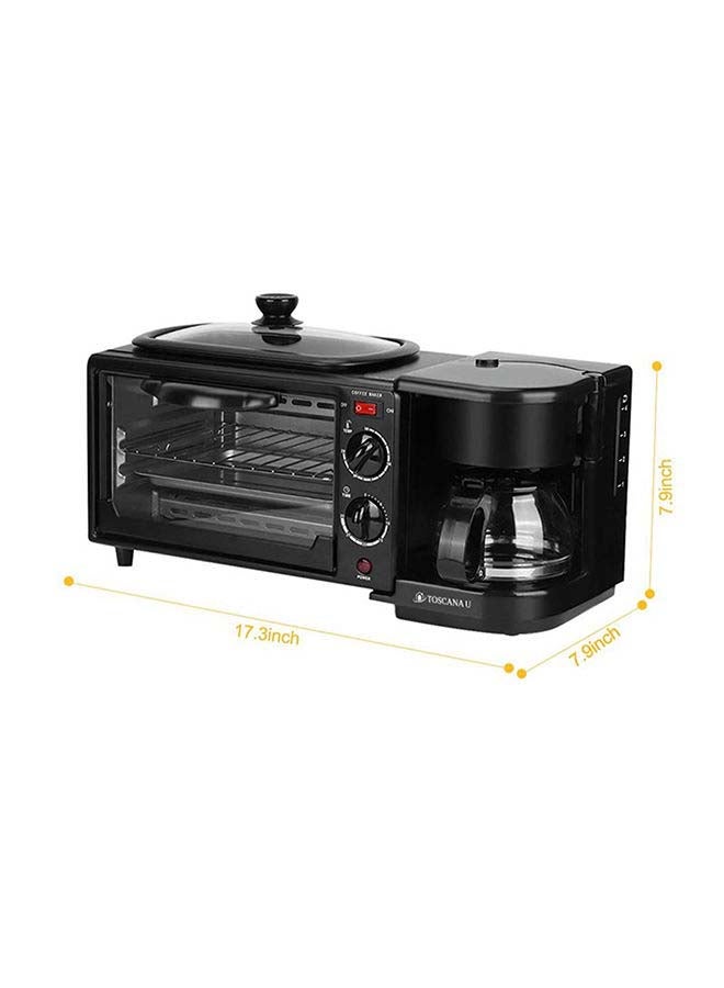 TOSCANA U - 3 In 1 Breakfast Machine With Multifunction Oven 1.5 L 1250 W ST-1242 Black - Image 1