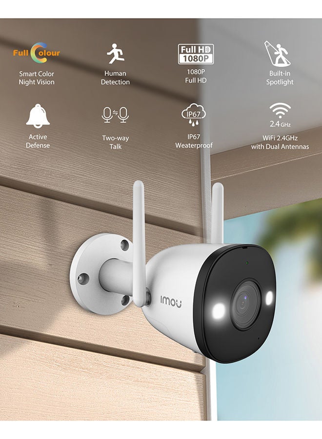 IMOU - 2K Security Camera Outdoor IP67 Surveillance Camera with Full Color Night Vision/ Active Deterrence/ IP Camera with Human Detection/ 2-Way Audio/ Spotlight/ Siren/Bullet 2 4MP - Image 1