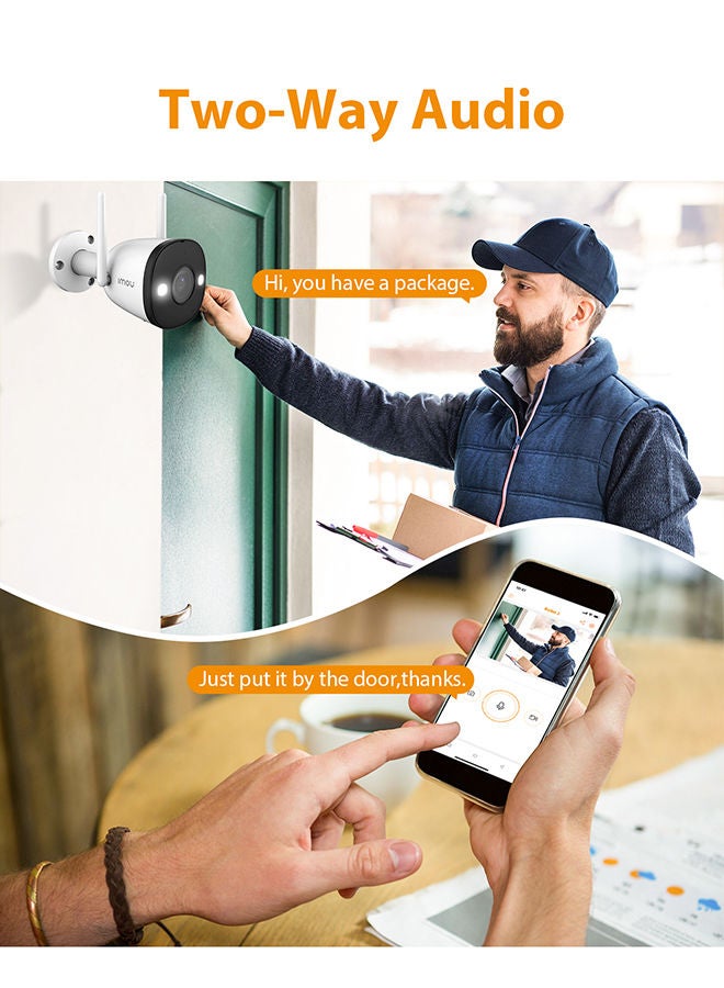 IMOU - 2K Security Camera Outdoor IP67 Surveillance Camera with Full Color Night Vision/ Active Deterrence/ IP Camera with Human Detection/ 2-Way Audio/ Spotlight/ Siren/Bullet 2 4MP - Image 1