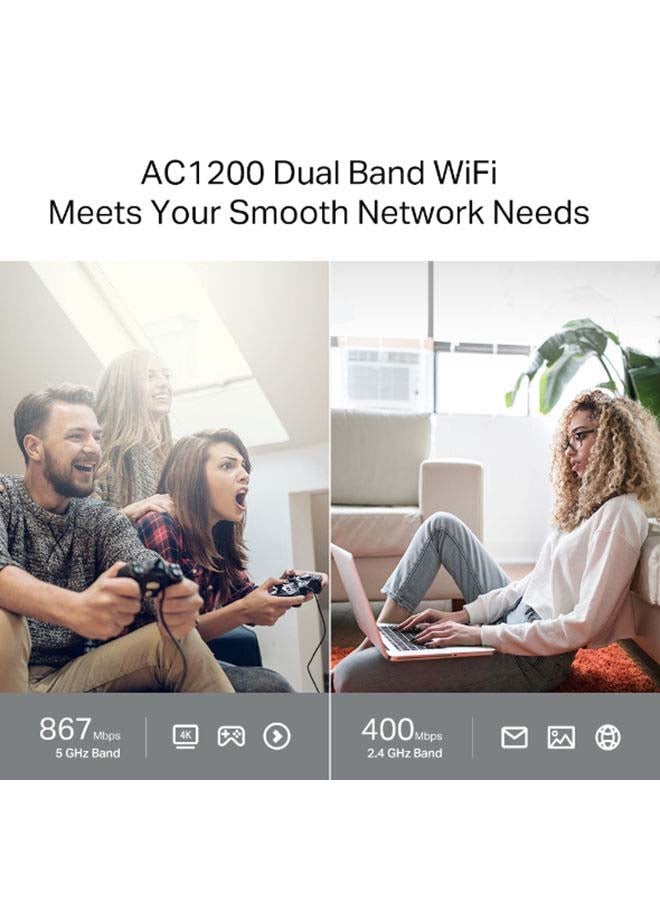 TP-LINK - Archer C64 AC1200 Wireless MU-MIMO WiFi Router Black - Image 1