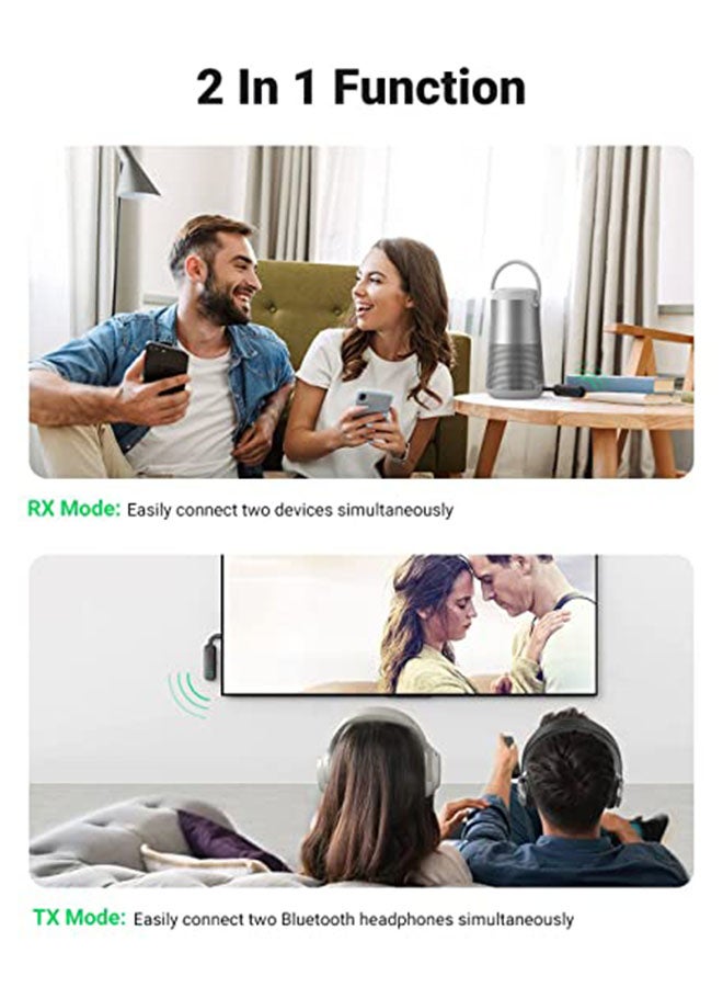 Ugreen - Bluetooth 5.0 Audio Transceiver Wireless Bluetooth Transmitter and Receiver Adapter for Wireless Music Stream with Hand-free Call Black - Image 1