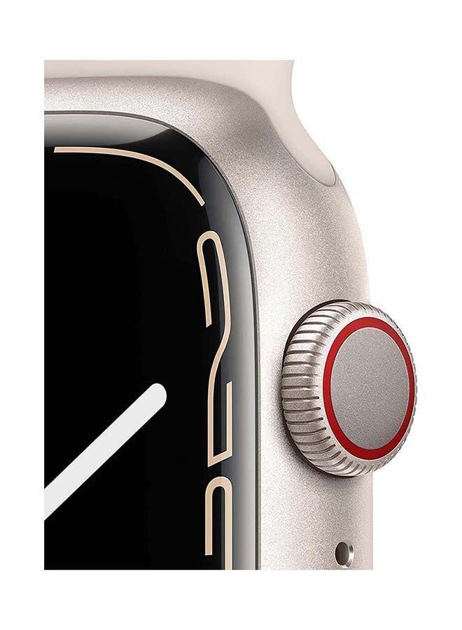 Apple - 309.0 mAh Watch Series 7 GPS + Cellular 45mm Aluminium Case With Sport Band Starlight - Image 1