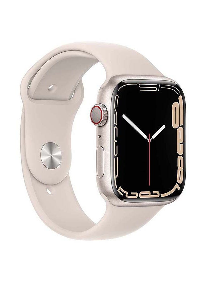 Apple - 309.0 mAh Watch Series 7 GPS + Cellular 45mm Aluminium Case With Sport Band Starlight - Image 1